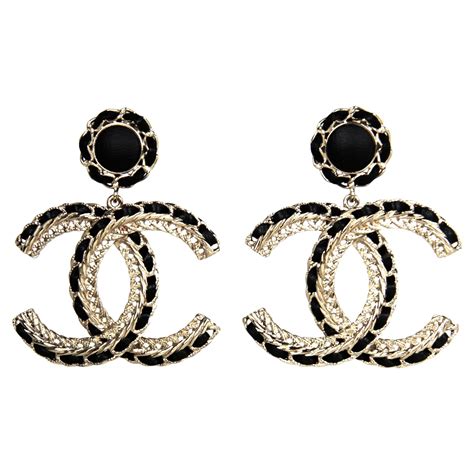 chanel earring black|chanel earrings official site.